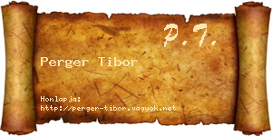 Perger Tibor névjegykártya